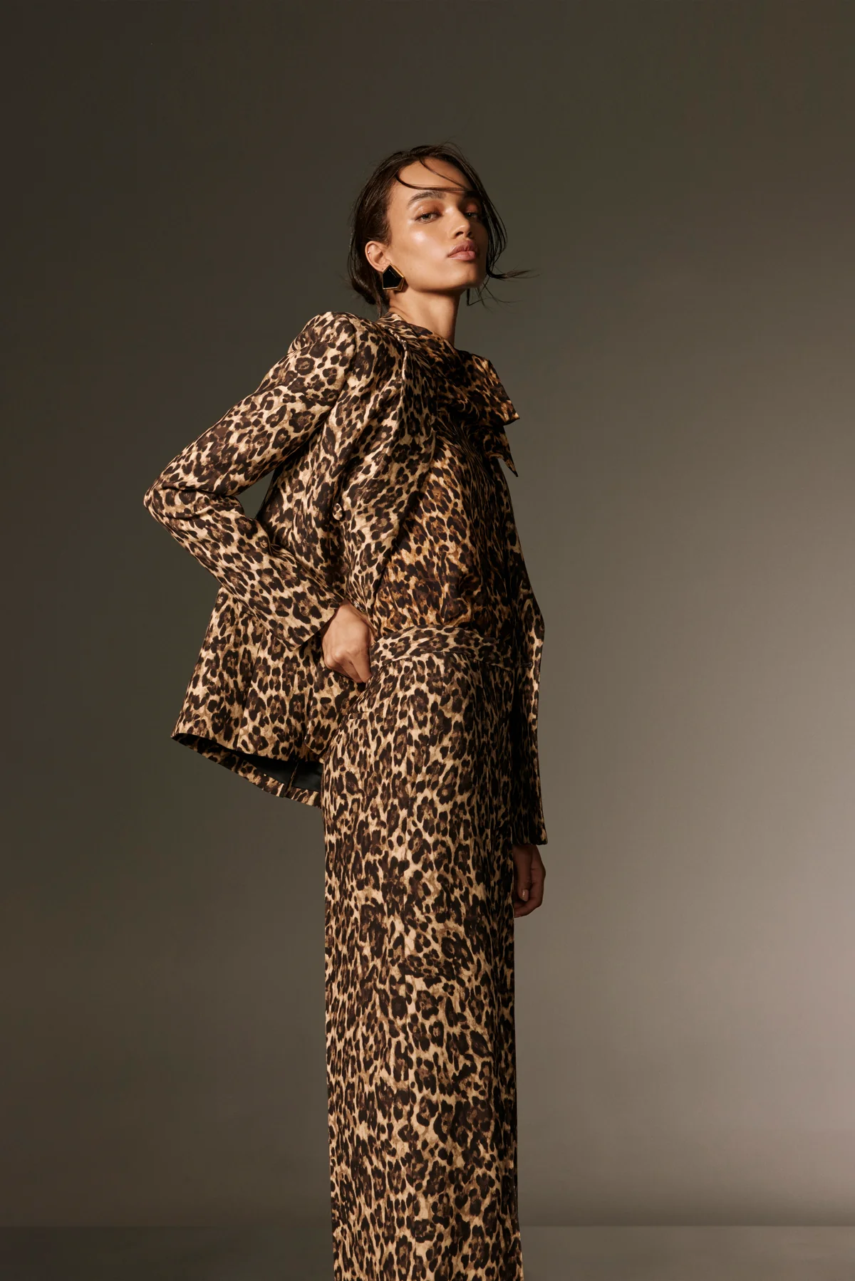 Head-to-toe leopard silk co-ord
